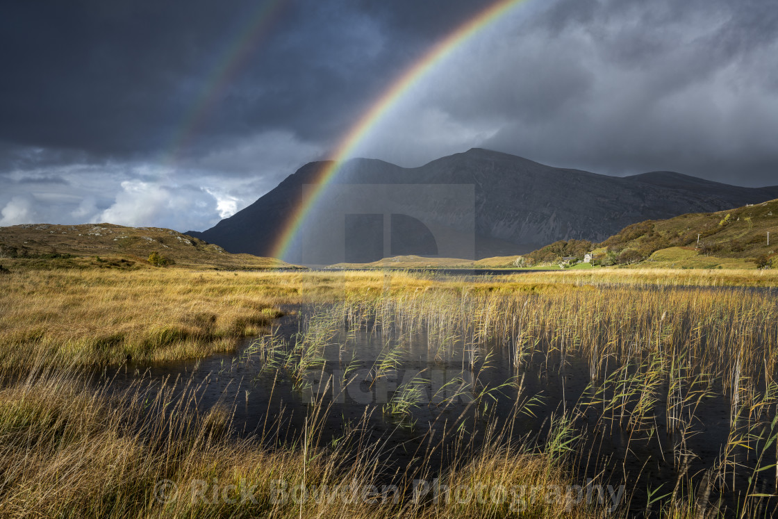 "Rainbow Over Arkle" stock image