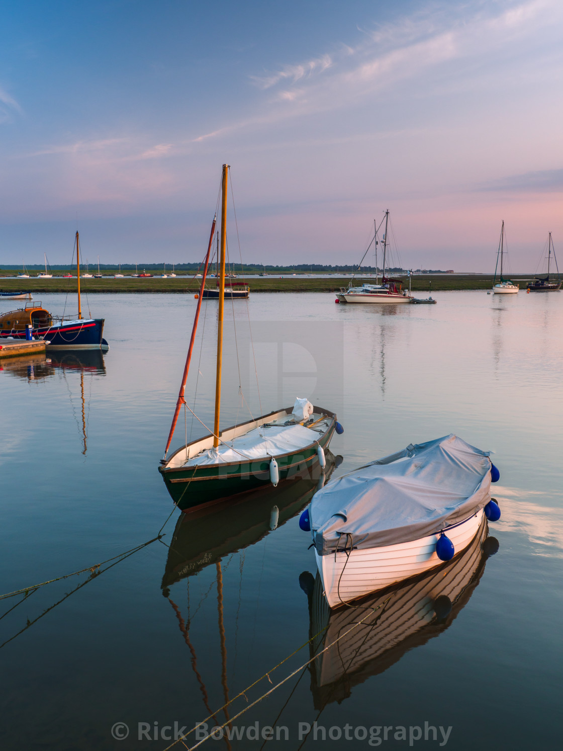 "Two Boats at High Tide" stock image