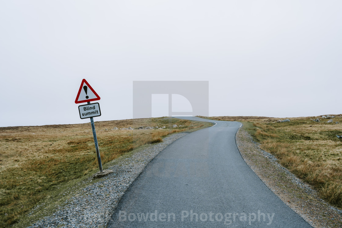 "An empty road on the Shetland Isles." stock image