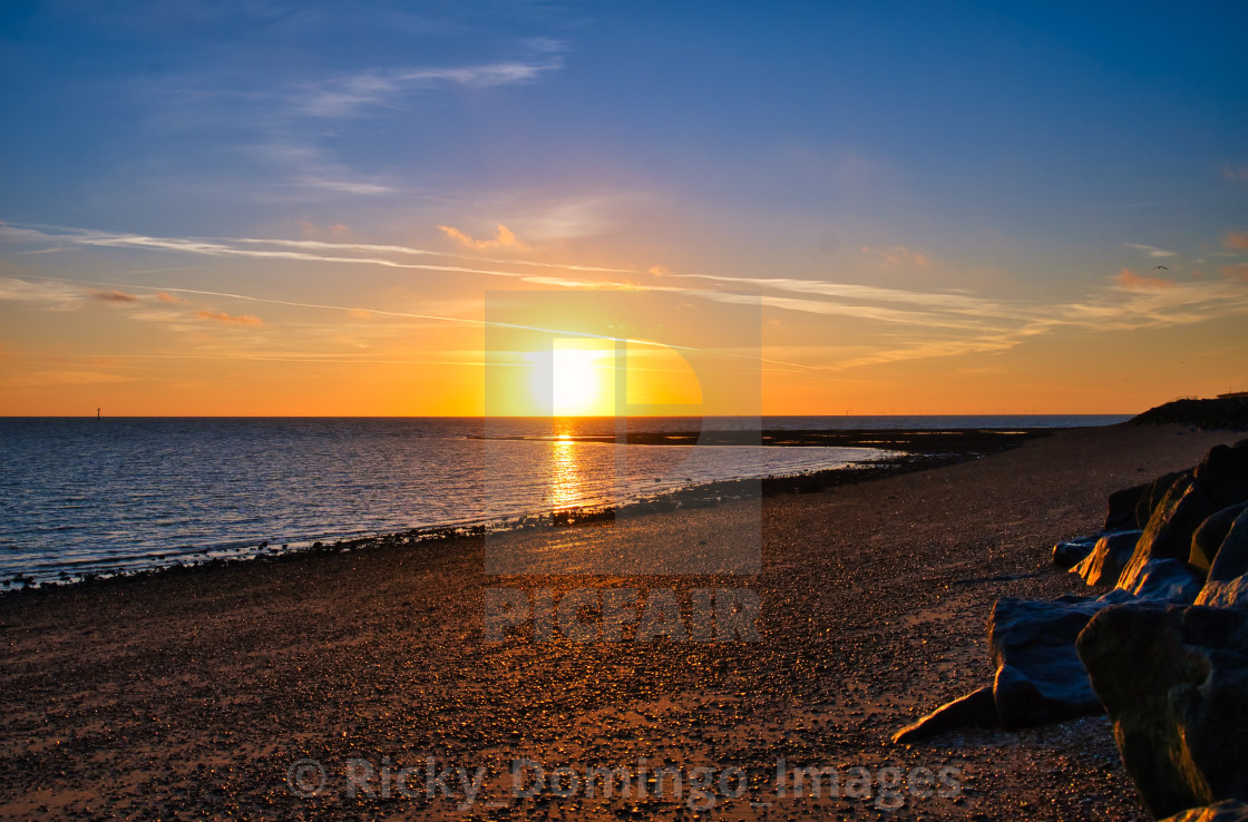 "Heatwave Sunrise - Isle of Sheppy-1" stock image