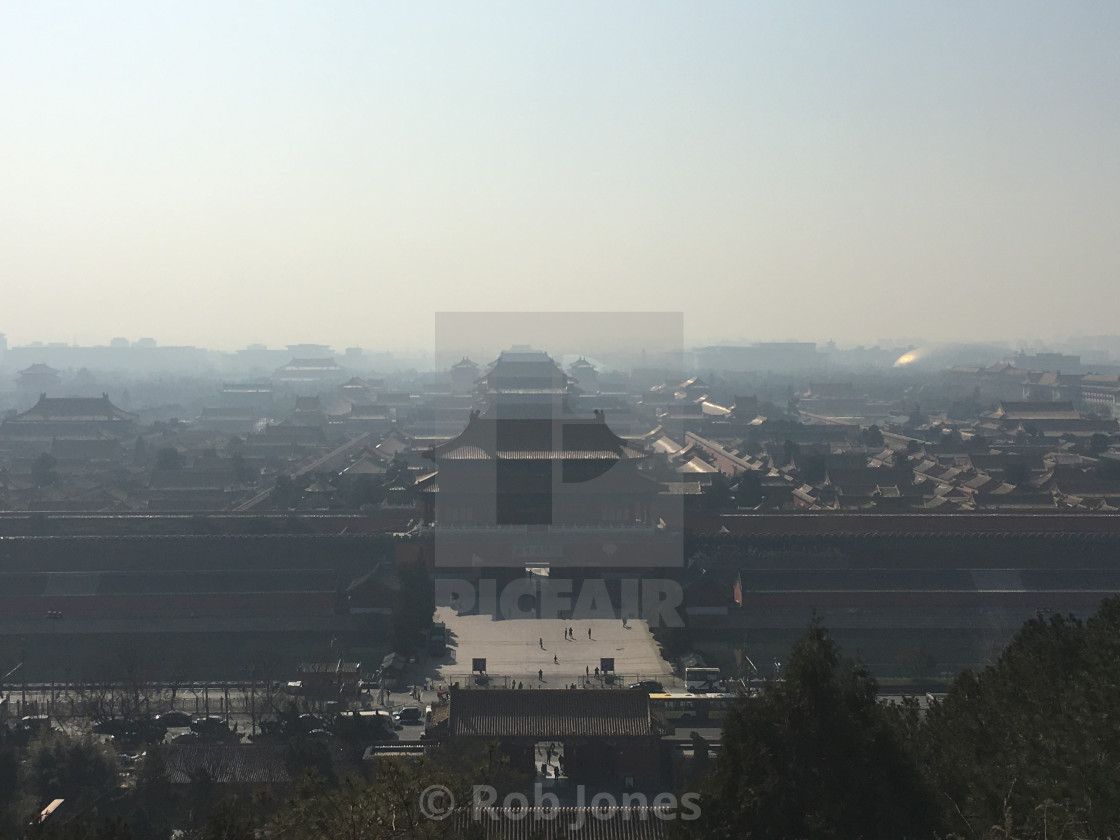 "Forbidden City from Jingshan Park, Beijing" stock image