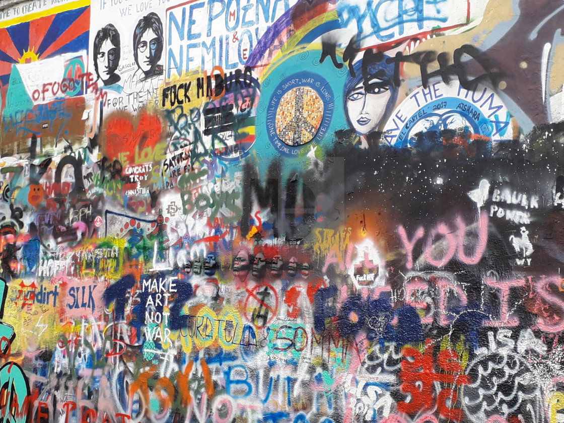 "Lennon Wall, Prague, Czech republic" stock image