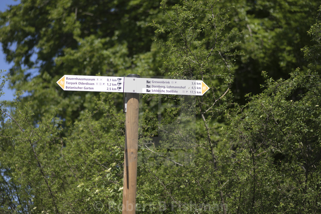 "Teutoburger Wald Forest hiking trail signposting" stock image