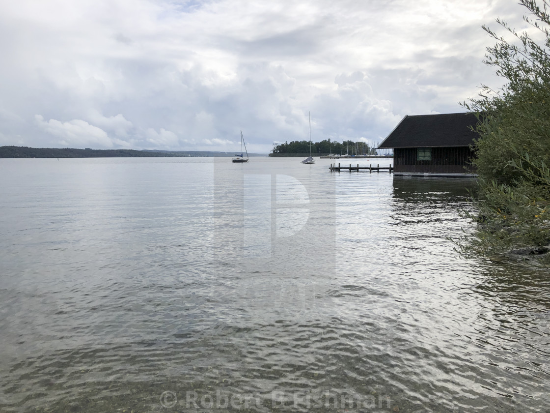 "Dark Clouds on Lake Starnberg" stock image