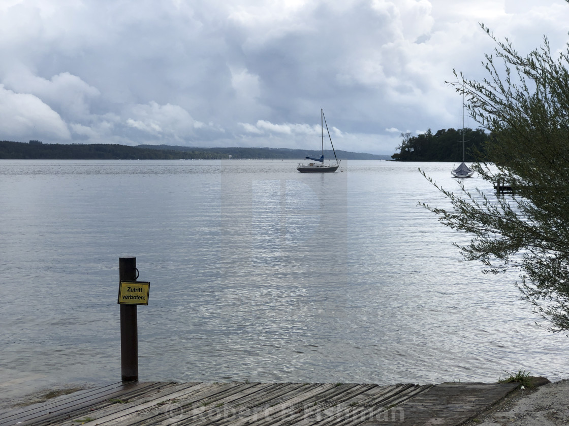 "No Entry Sign on Lake Starnberg" stock image