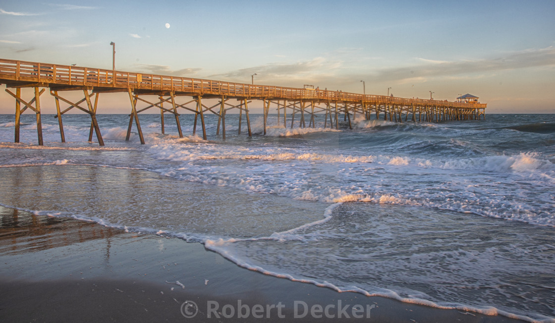 "An August Sunset at Oceanana Fishing PIer" stock image