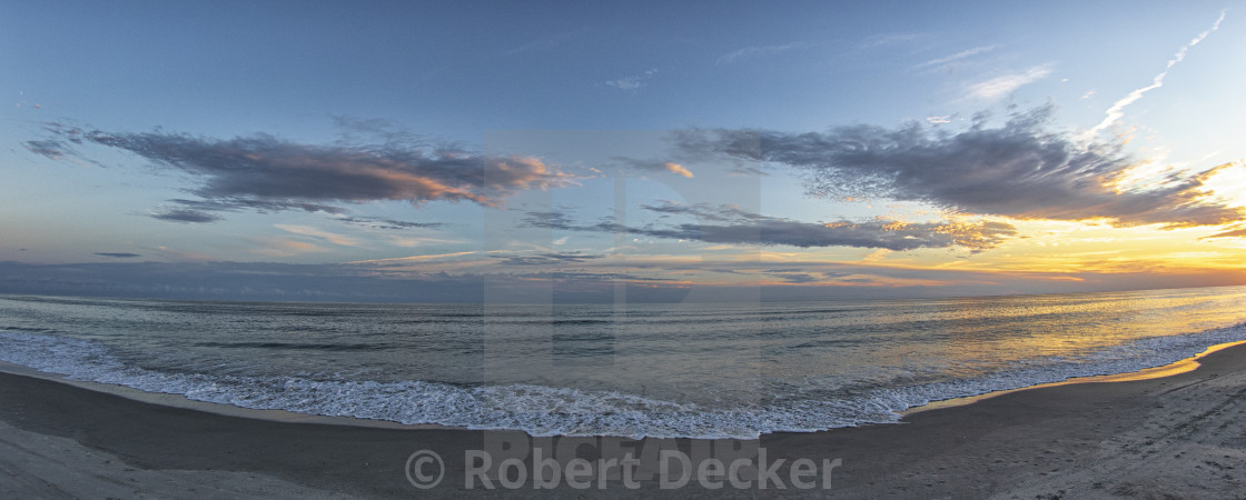 "Beach Sunset Fisheye Panorama" stock image