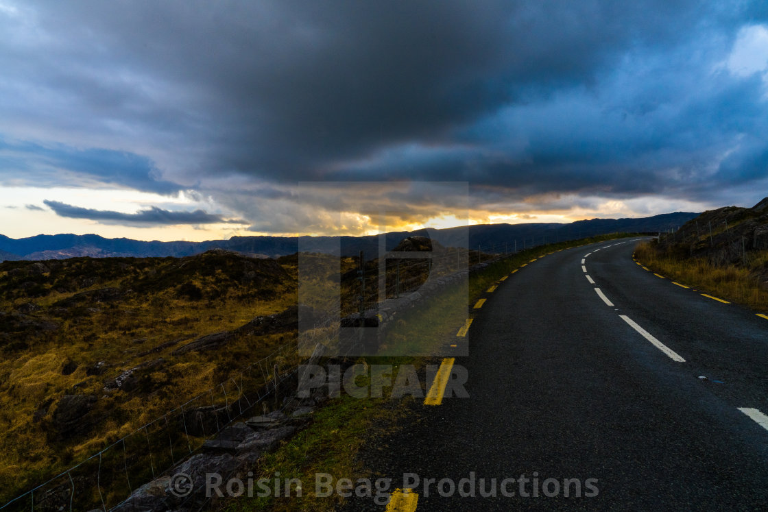 "Sunset on the Caha Pass" stock image