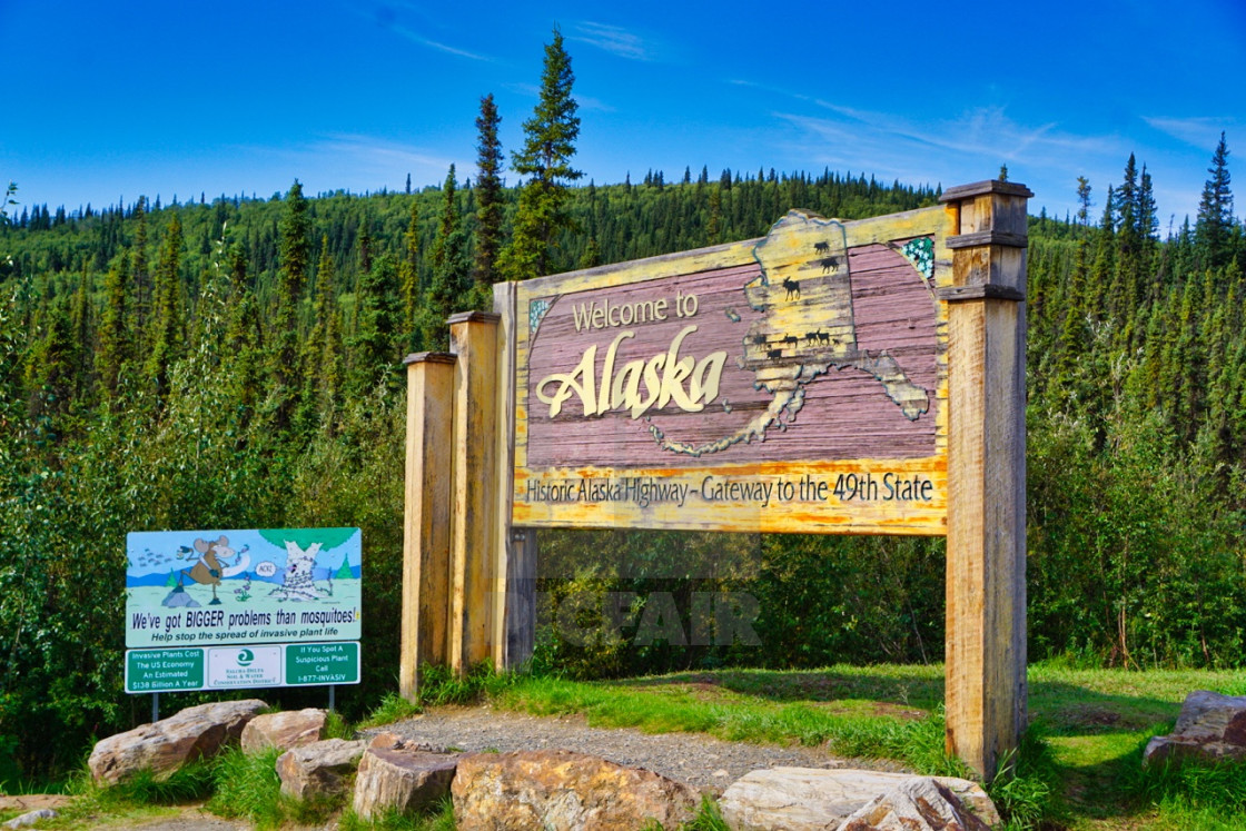 "Alaska/Canada sign" stock image