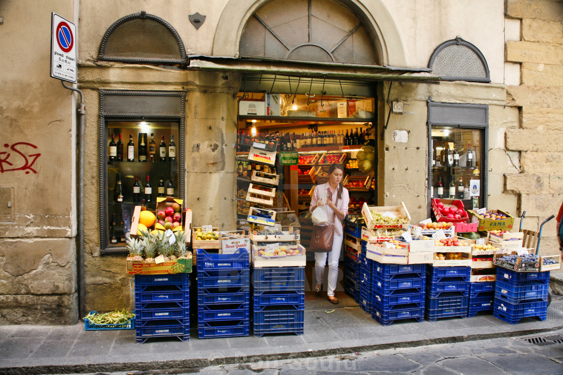 "A market in Florence" stock image