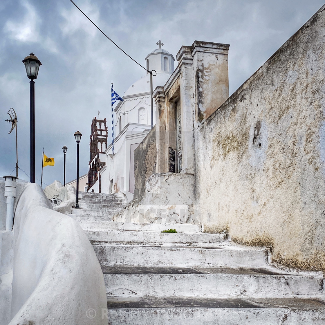 "Stairs in Fira, Santorini" stock image