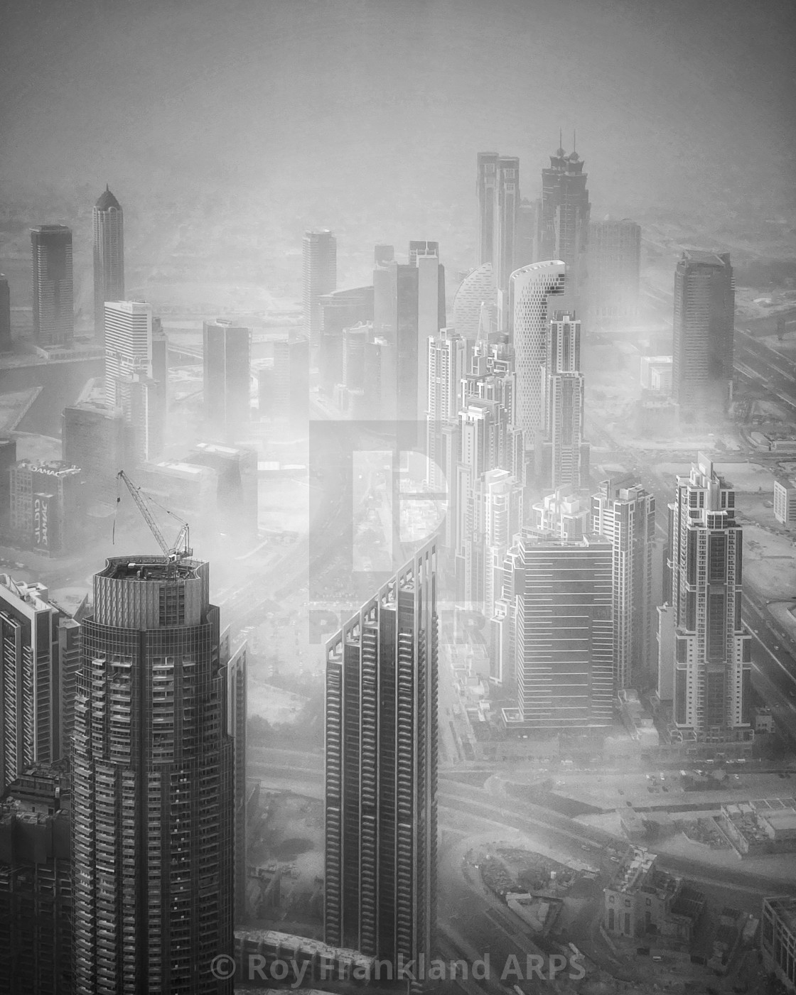 "Dubai in the mist" stock image