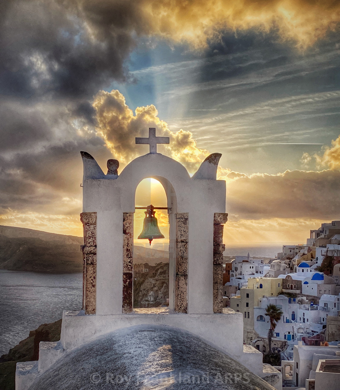 "Sunset behind the bell - colour" stock image