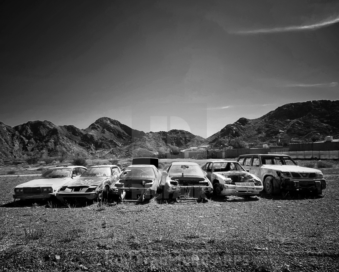 "Abandoned cars - Dibba" stock image