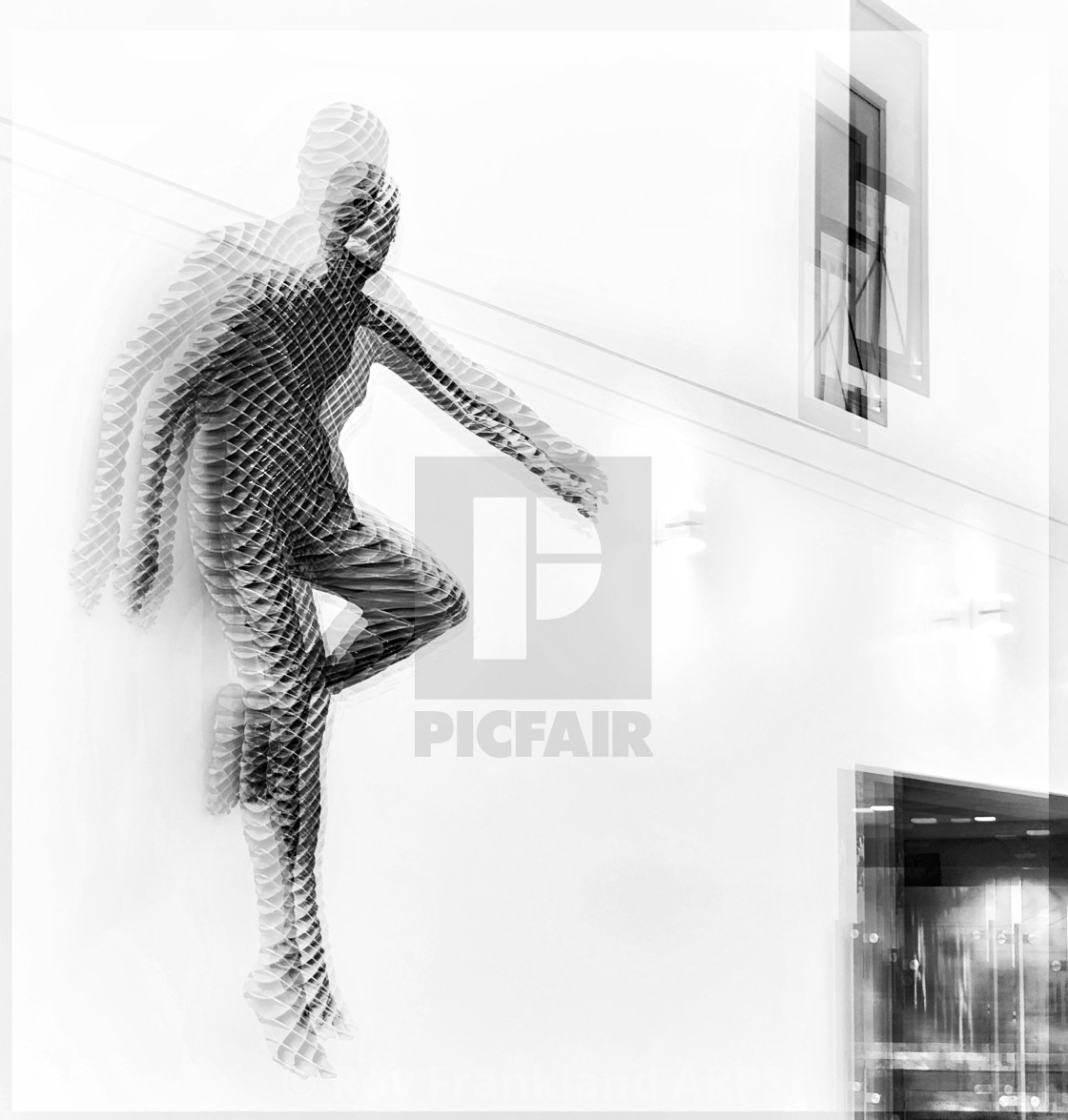 "Abstract sculpture on the wall" stock image