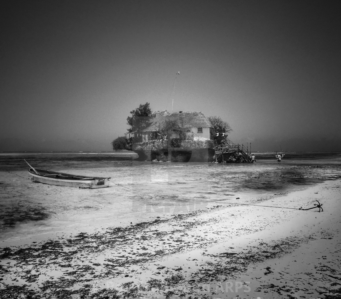 "The Rock, Zanzibar, mono" stock image