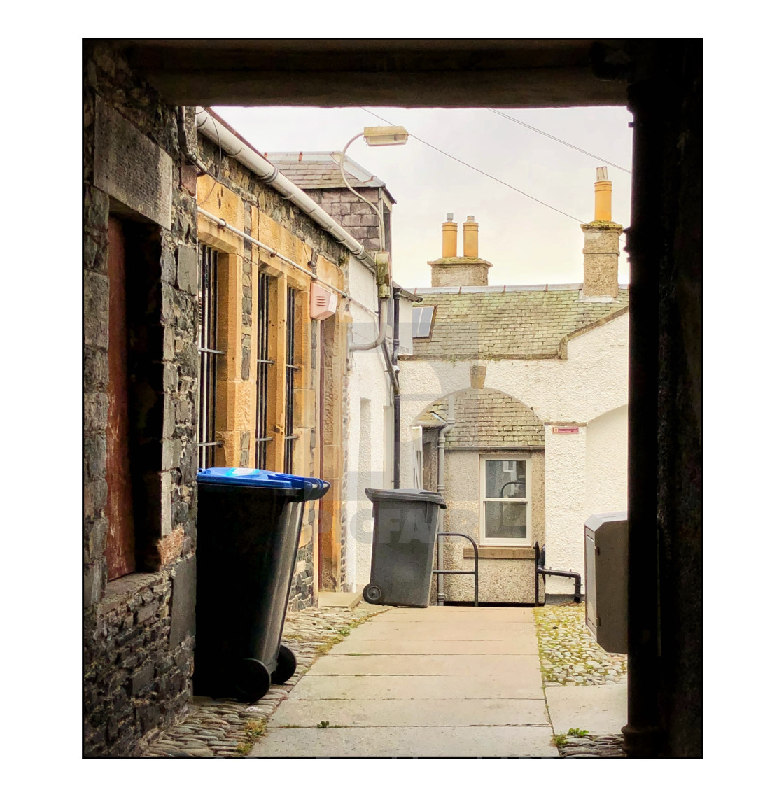 "Back street lane, Peebles" stock image