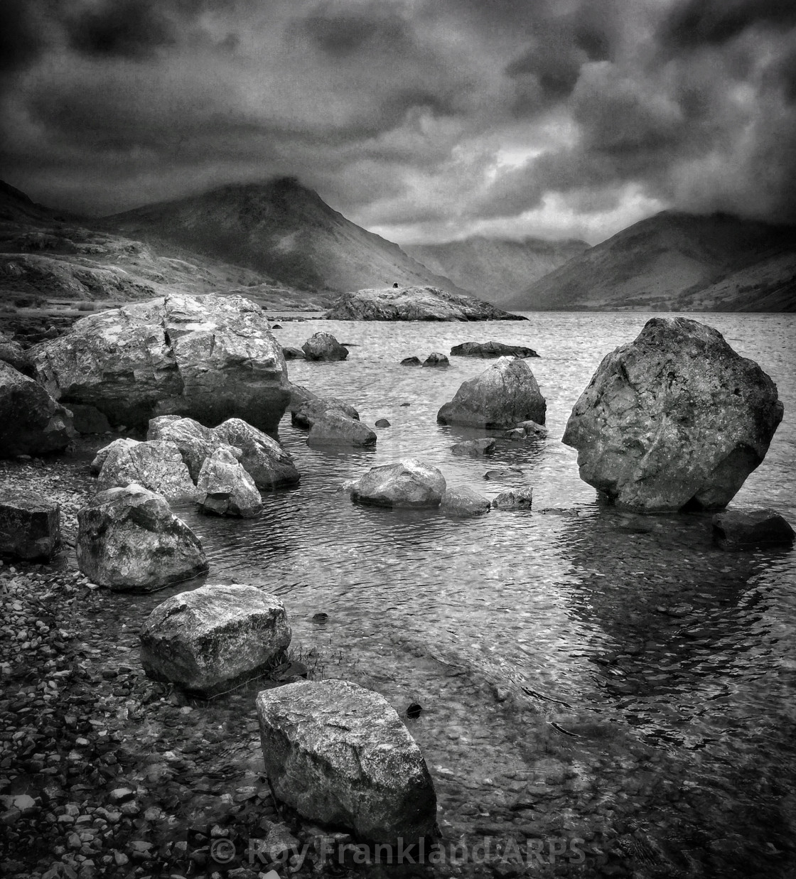 "Rocks at Wastwater lake, mono" stock image