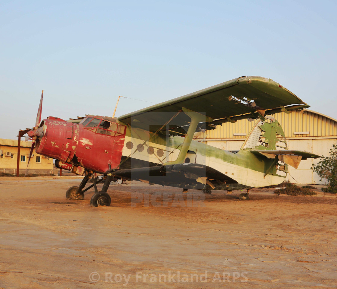 "Abandoned biplane" stock image