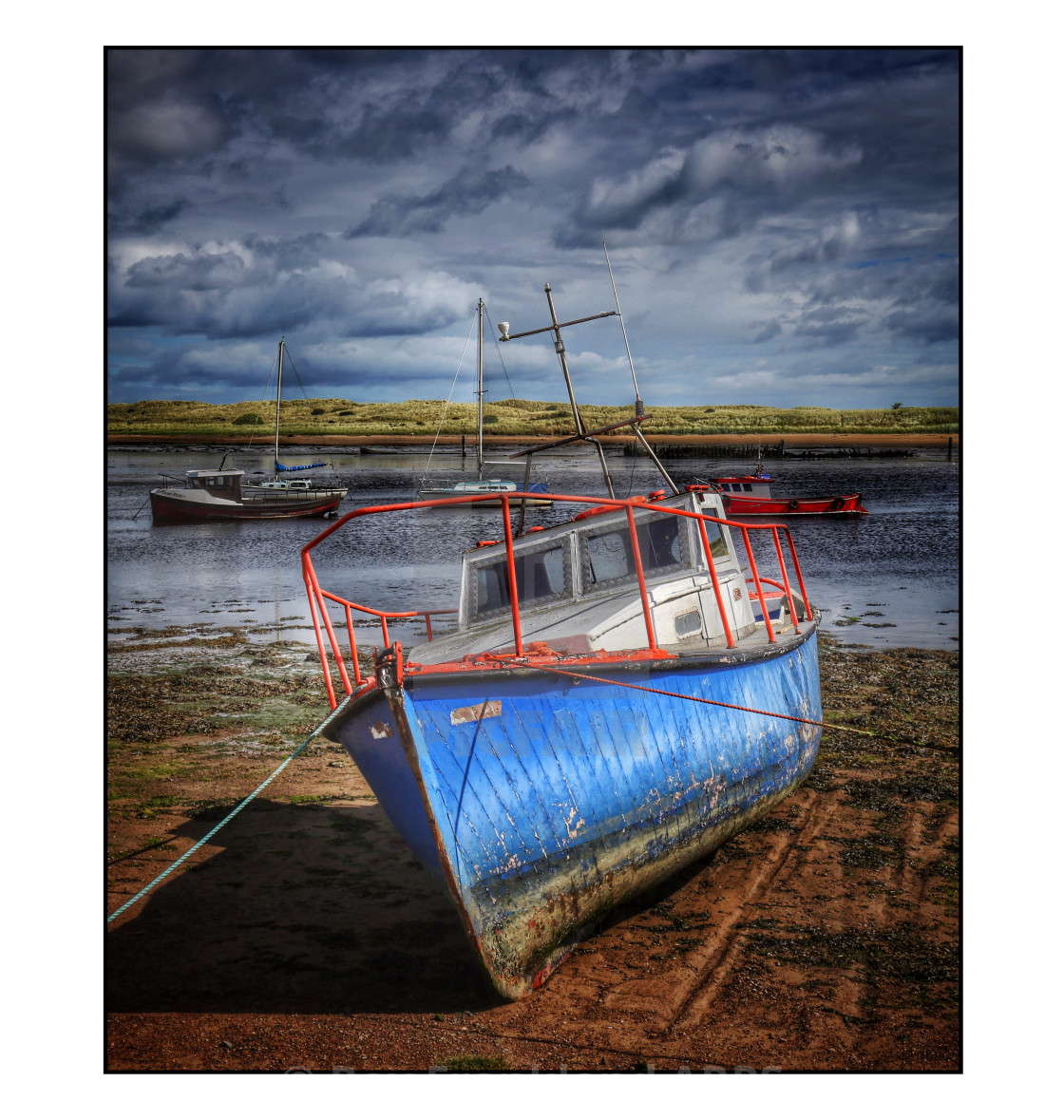 "Old fishing boat, Amble" stock image