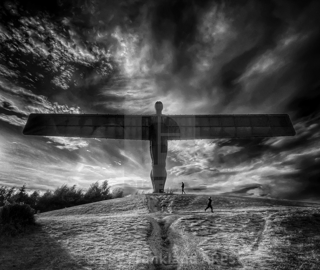 "The Angel of the North, mono" stock image