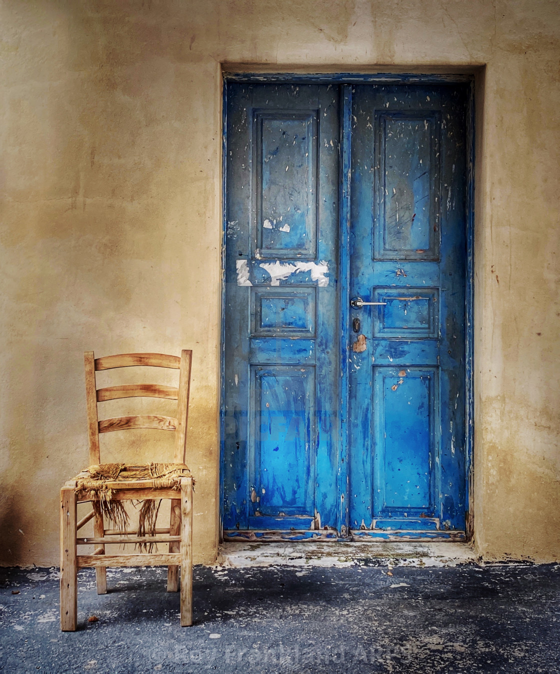 "Blue door!" stock image