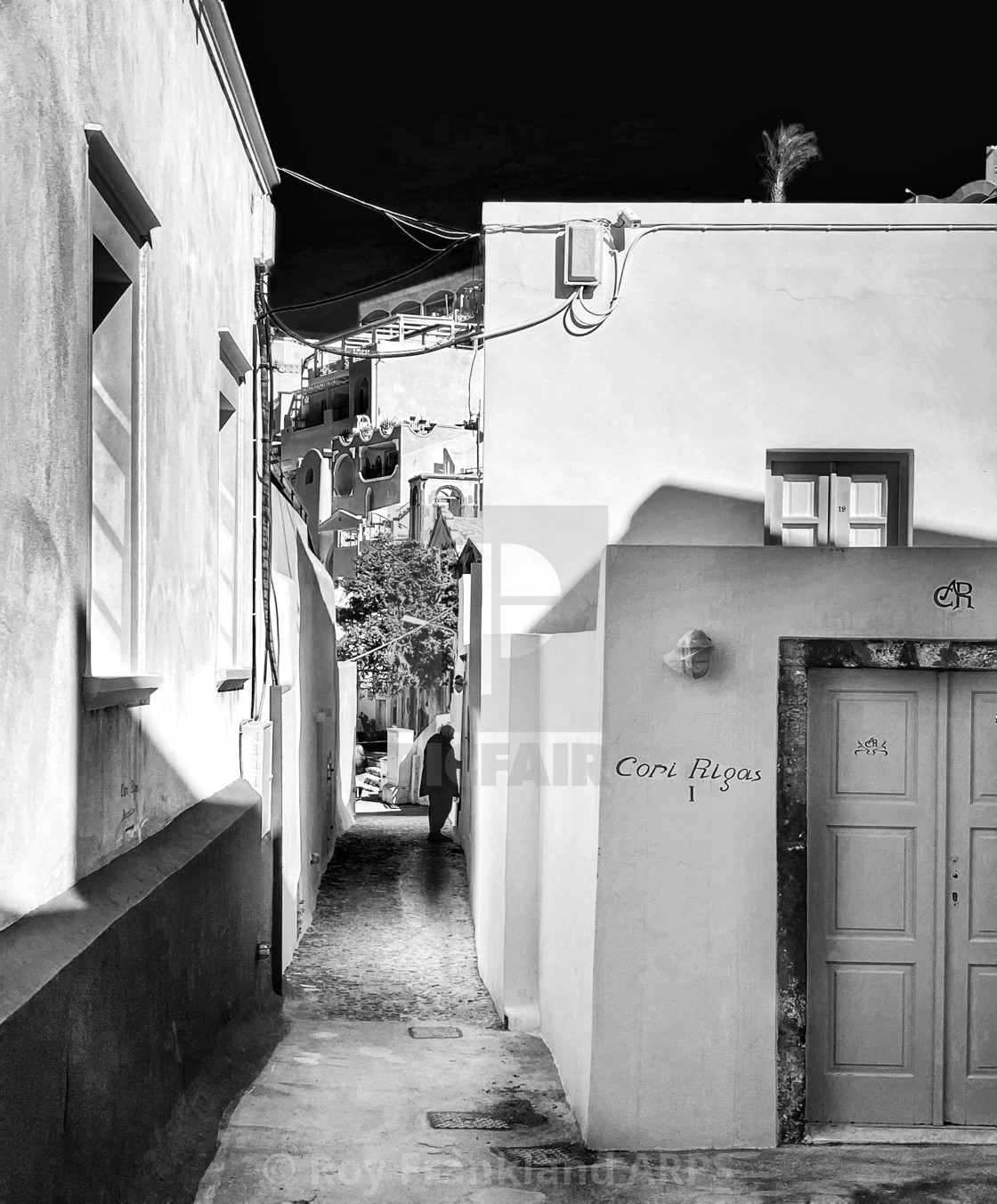 "Standing in the alley, mono" stock image