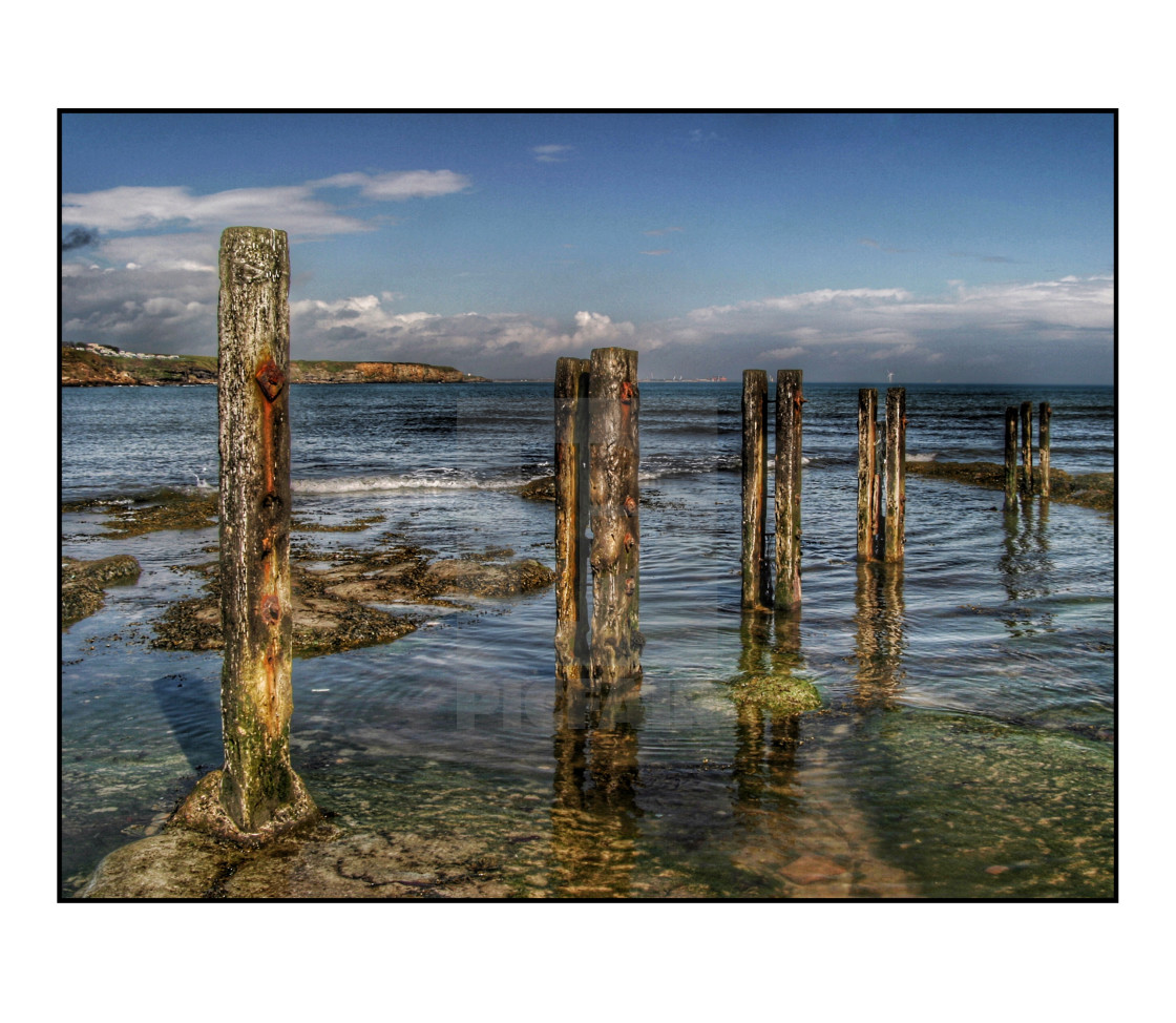 "Posts in the ocean" stock image