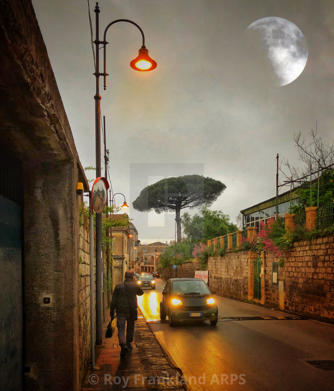 "Moon over Piano Di Sorrento" stock image