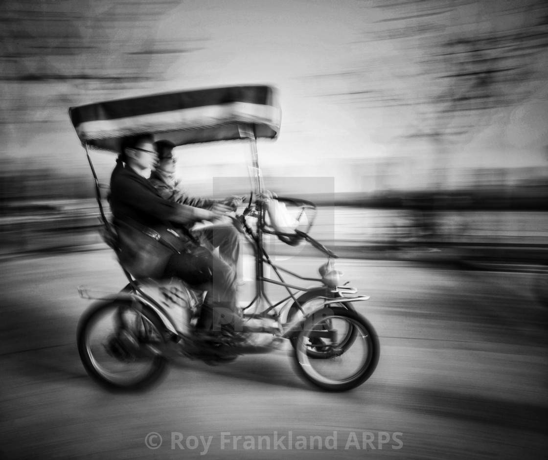 "Tandem Quad cycle, mono" stock image