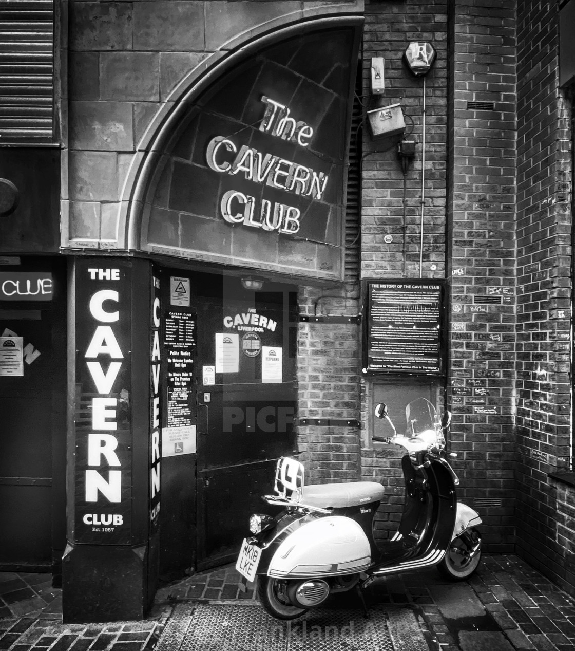 "The Cavern Club, mono" stock image