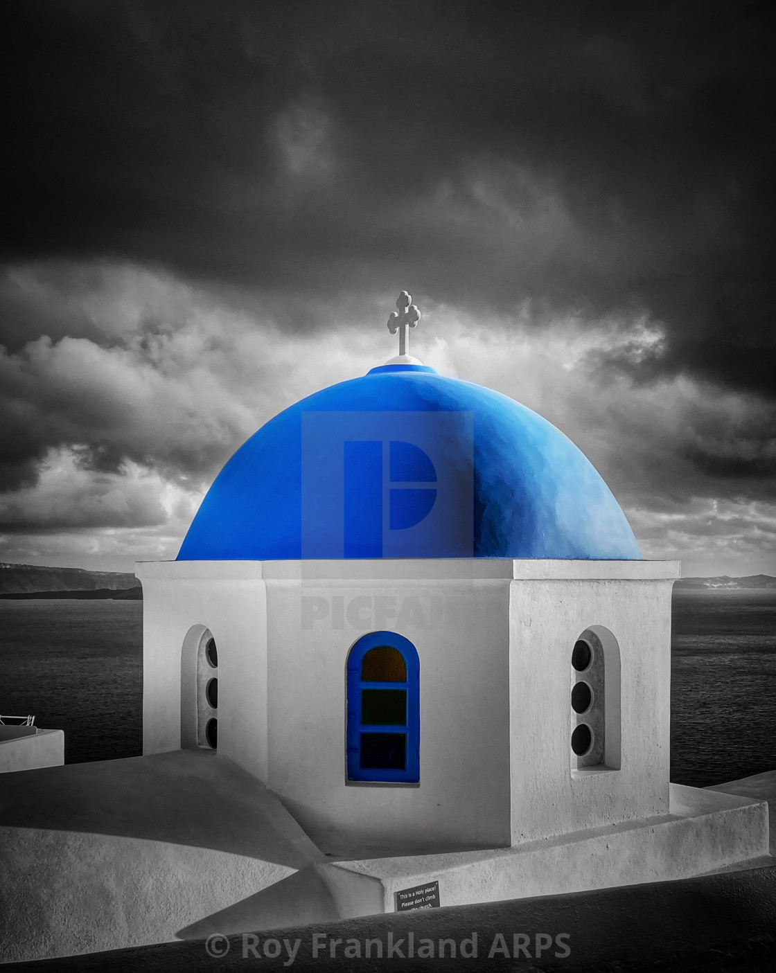 "Blue dome, selectively coloured" stock image