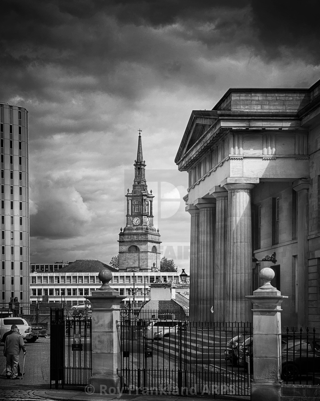 "Newcastle, the old town, mono" stock image