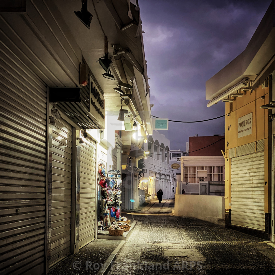 "Empty streets of Fira" stock image