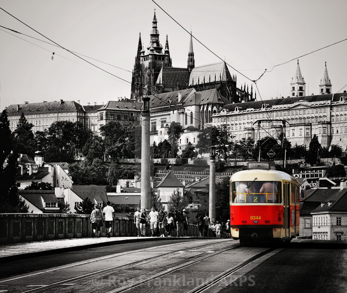 "Old tram in Prague" stock image