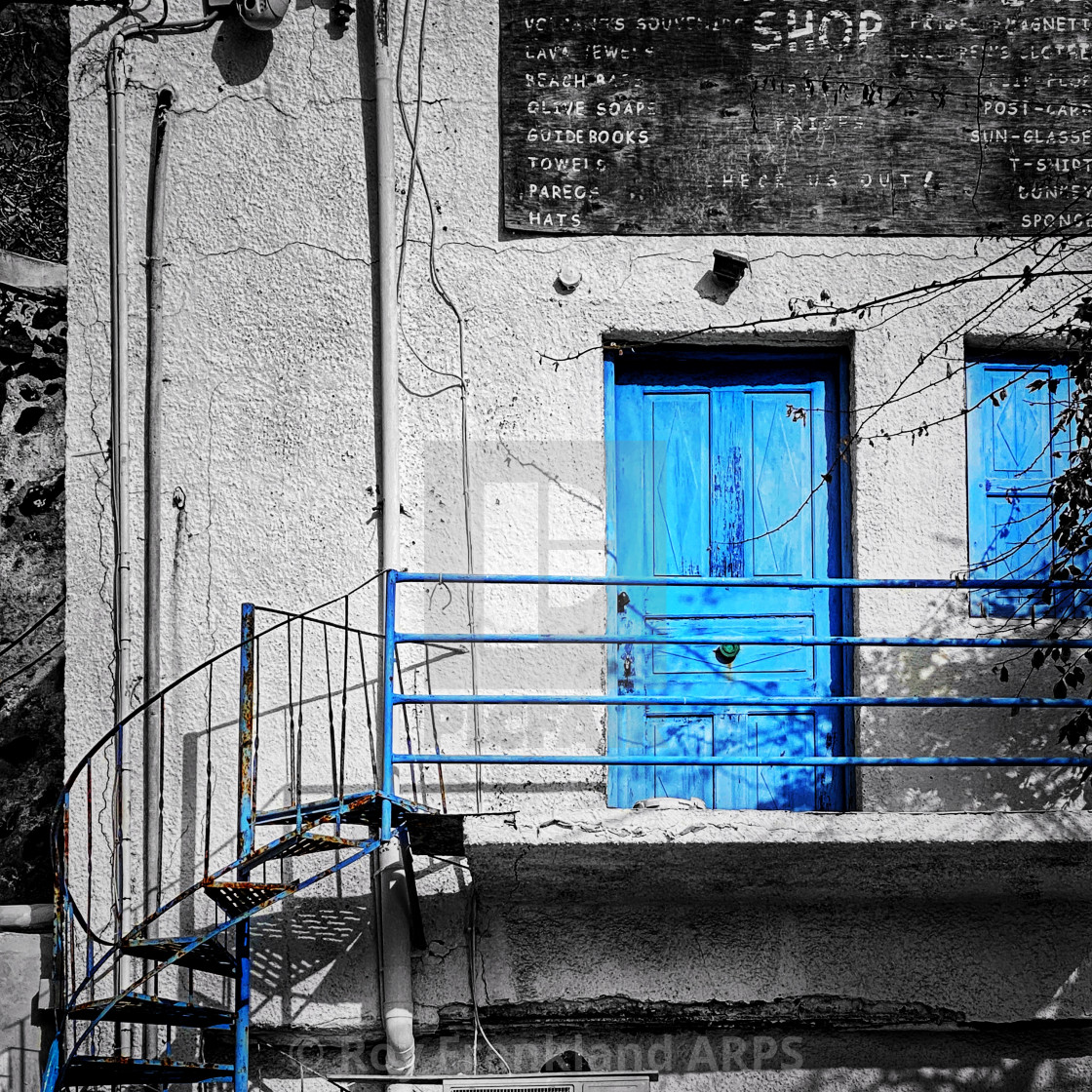 "Abandoned gift shop, Santorini" stock image