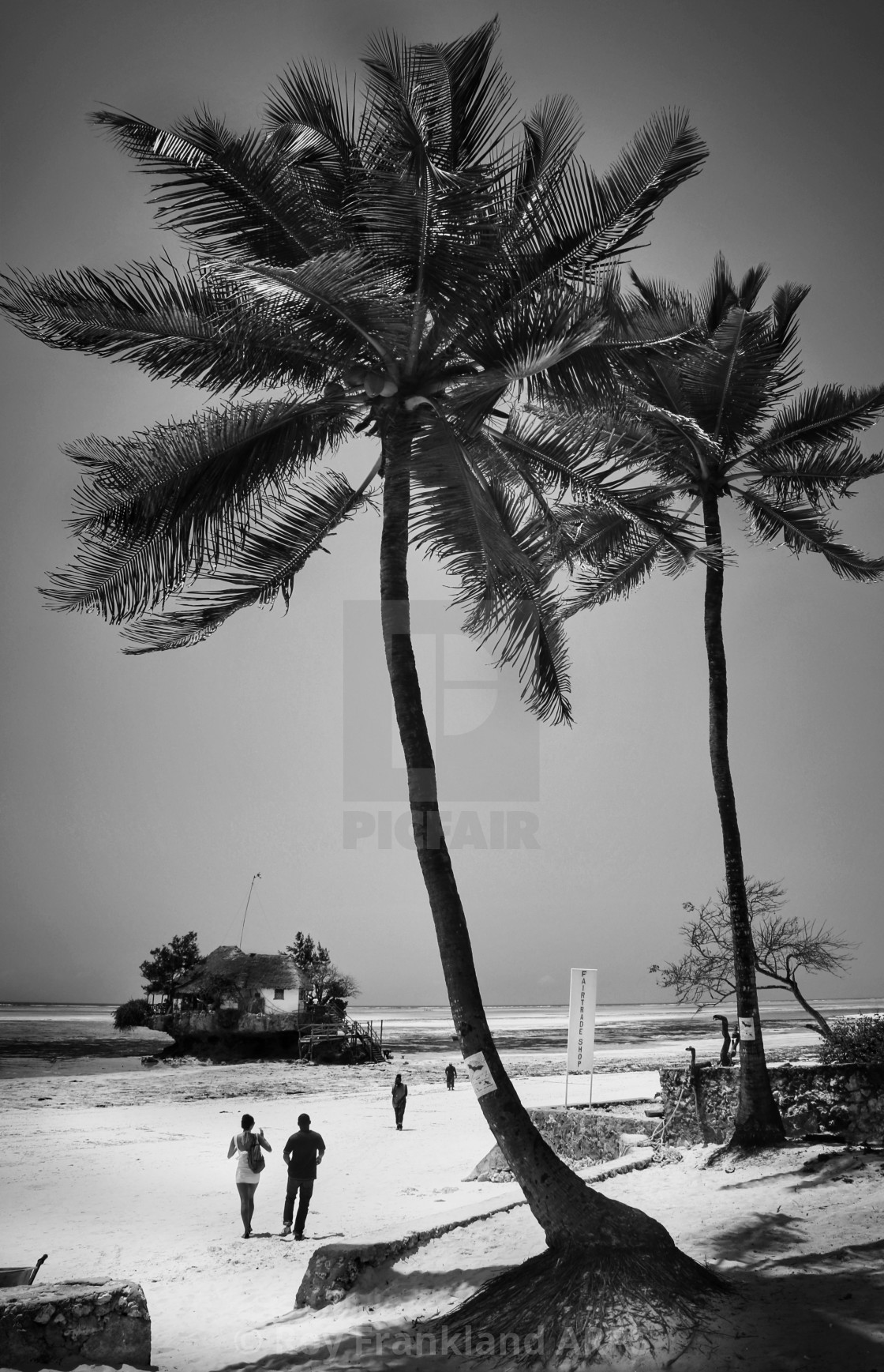 "The Rock restaurant, Zanzibar, mono" stock image