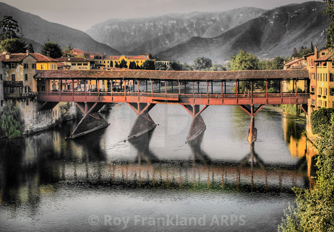 "Ponte Degli Alpini, alternative colour" stock image