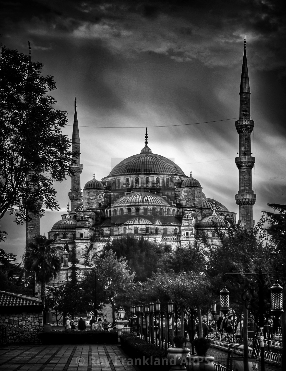 "The Blue Mosque, mono" stock image