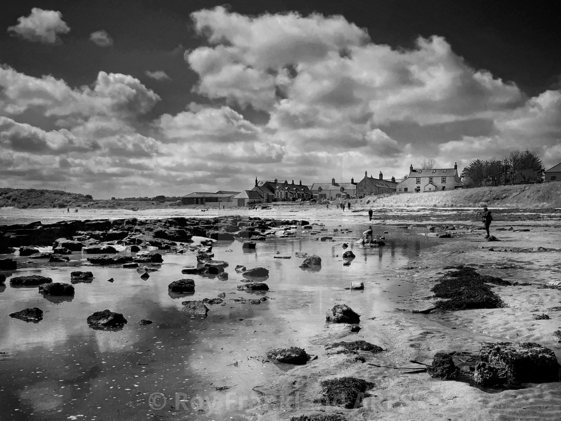 "Low Newton-by-the-Sea, mono" stock image