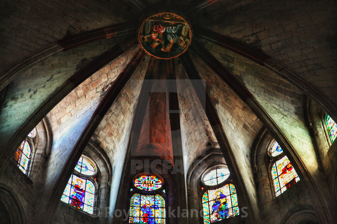 "Barcelona cathedral ceiling 2" by Roy Frankland ARPS - $18.39 "Barcelona cathedral ceiling 2" stock image
