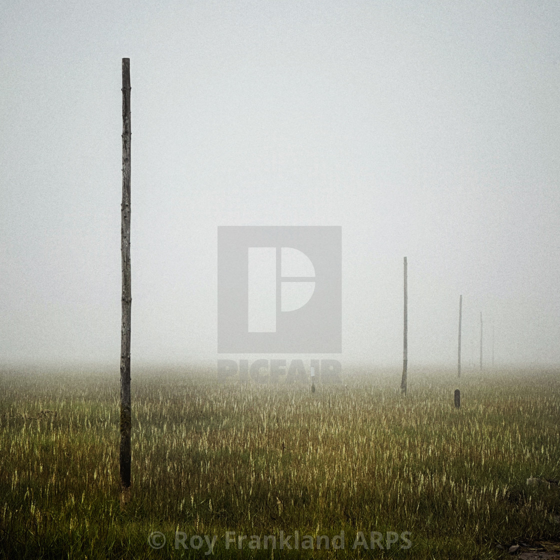 "pilgrim poles, Lindisfarne" stock image