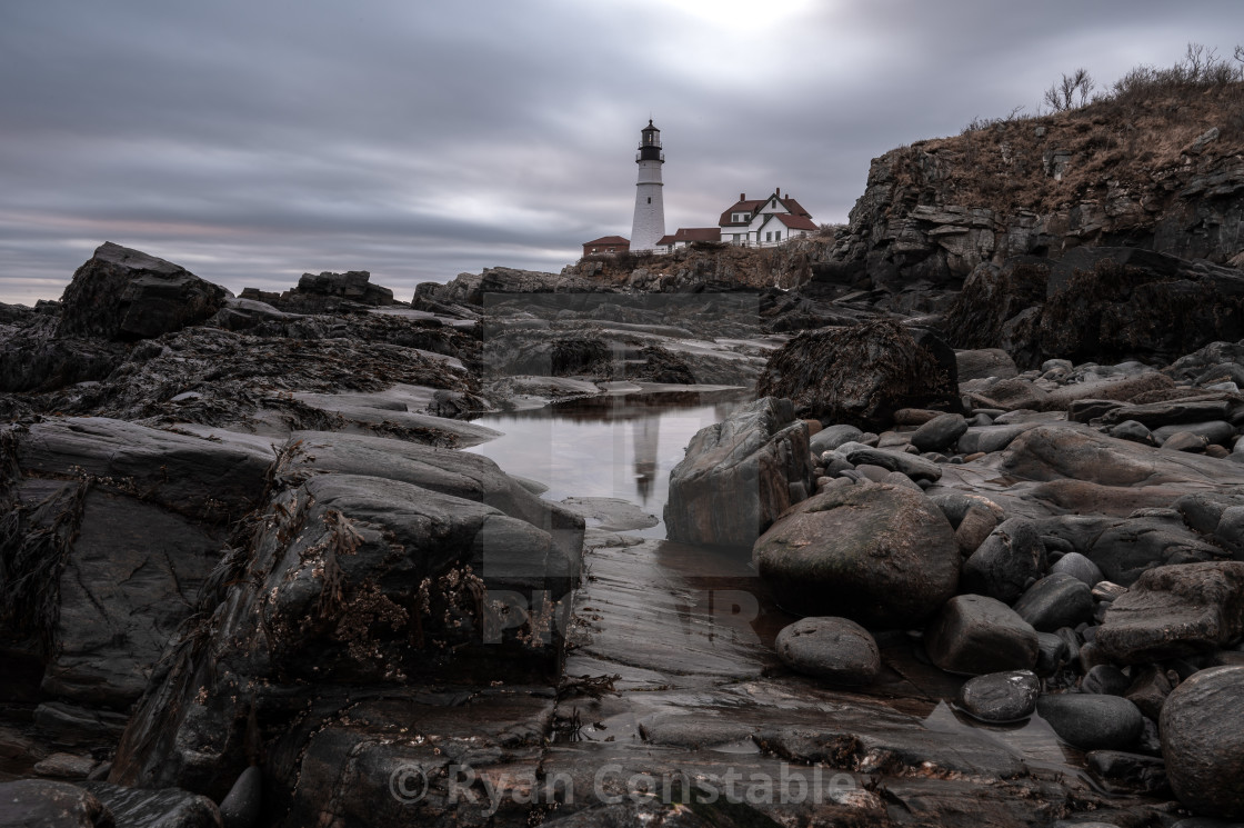 "Portland Headlight Low Tide" by Ryan Constable - $22.96 "Portland Headlight Low Tide" stock image
