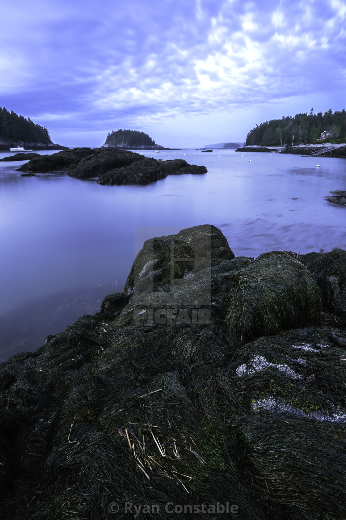 "Blue Morning at Five Islands" by Ryan Constable - $15.31 "Blue Morning at Five Islands" stock image