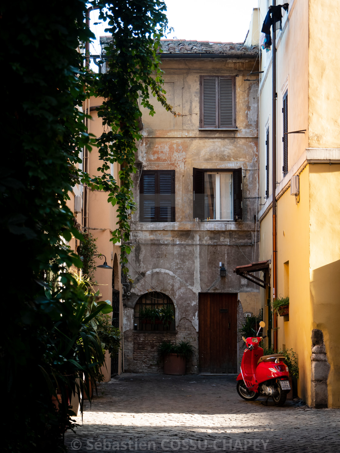 "A red scooter" stock image