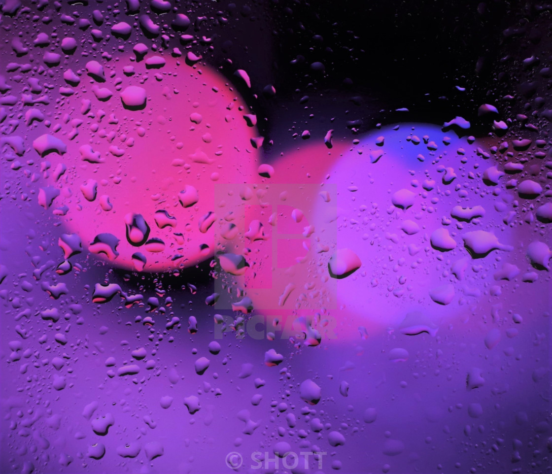 'Mauvellous Rain' - Rain Drops On Window - City Neon Lights - Urban ...