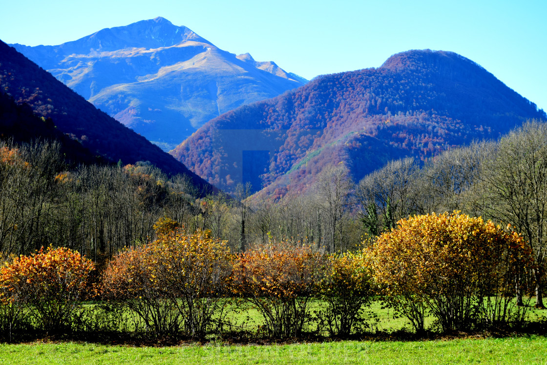 "Pyrenees in Autumn, the Biros valley" stock image