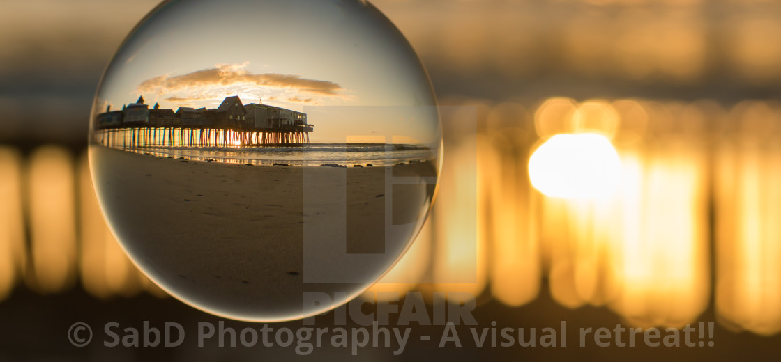 "Sunrise at Old orchard beach" stock image