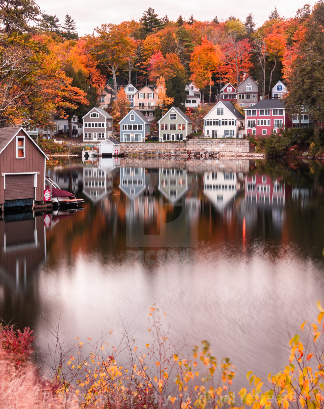 "Autumn reflections - alton bay" stock image