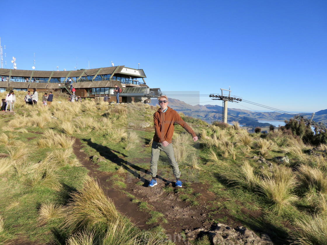 "Flossing at it's peak - Christchurch Gondola - Mount Cavendish in the Port Hills" by Sam - $9.96 "Flossing at it's peak - Christchurch Gondola - Mount Cavendish in the Port Hills" stock image